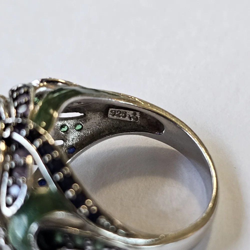 Retired Victoria Wieck Tanzanite and Amethyst Ring in Sterling Silver Sz 8! - Picture 7 of 14